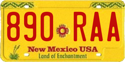 NM license plate 890RAA