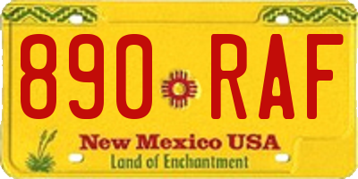 NM license plate 890RAF