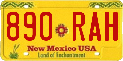 NM license plate 890RAH