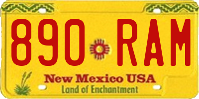 NM license plate 890RAM