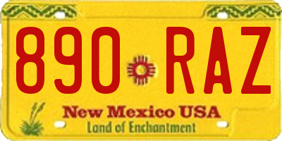 NM license plate 890RAZ