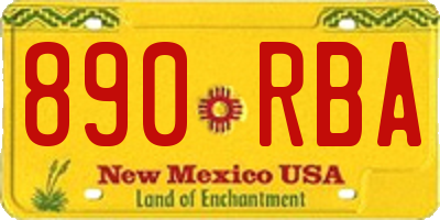 NM license plate 890RBA