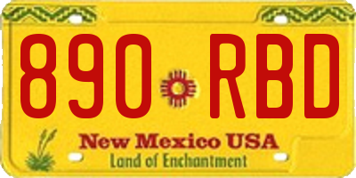 NM license plate 890RBD