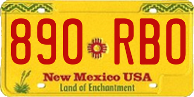 NM license plate 890RBO