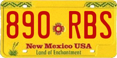 NM license plate 890RBS