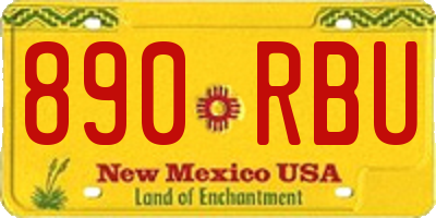 NM license plate 890RBU