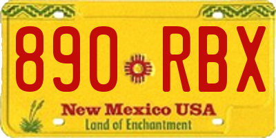 NM license plate 890RBX
