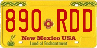 NM license plate 890RDD
