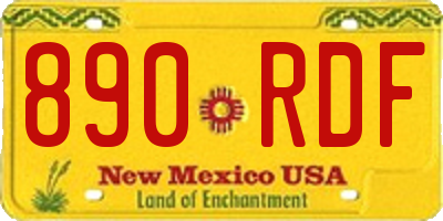 NM license plate 890RDF
