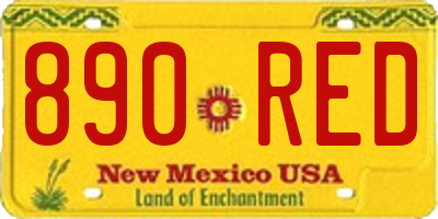 NM license plate 890RED