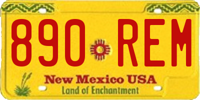 NM license plate 890REM