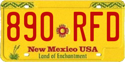 NM license plate 890RFD