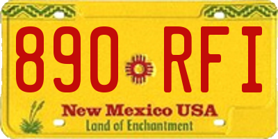 NM license plate 890RFI
