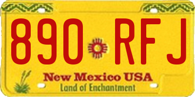 NM license plate 890RFJ