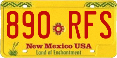 NM license plate 890RFS