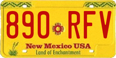 NM license plate 890RFV