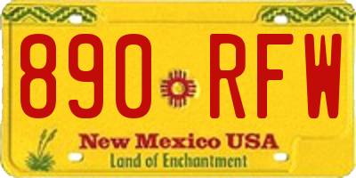 NM license plate 890RFW