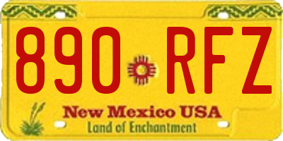 NM license plate 890RFZ