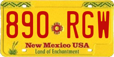 NM license plate 890RGW