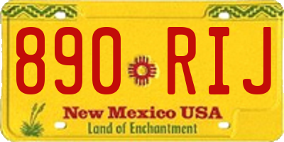 NM license plate 890RIJ