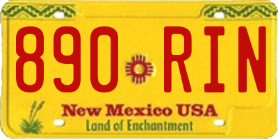 NM license plate 890RIN