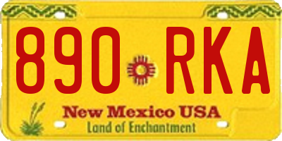 NM license plate 890RKA