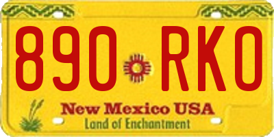 NM license plate 890RKO