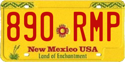 NM license plate 890RMP