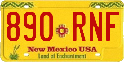 NM license plate 890RNF