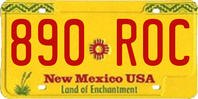NM license plate 890ROC