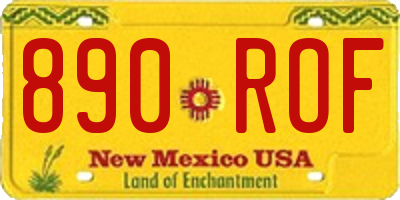 NM license plate 890ROF