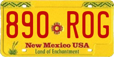 NM license plate 890ROG