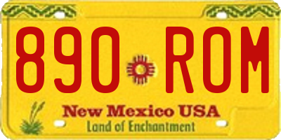 NM license plate 890ROM