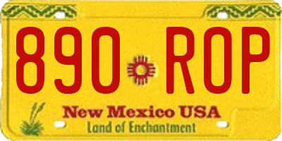 NM license plate 890ROP