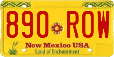 NM license plate 890ROW