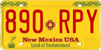 NM license plate 890RPY