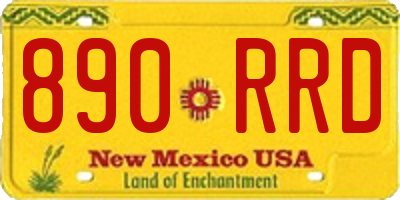 NM license plate 890RRD