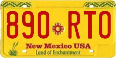 NM license plate 890RTO