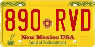 NM license plate 890RVD