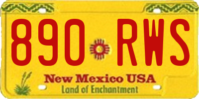 NM license plate 890RWS