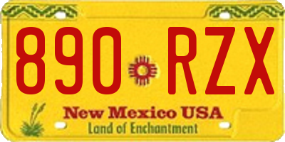 NM license plate 890RZX