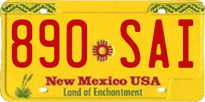 NM license plate 890SAI