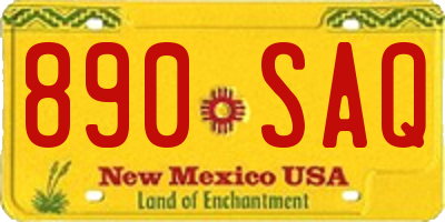 NM license plate 890SAQ