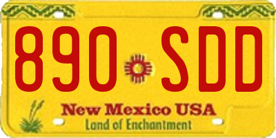 NM license plate 890SDD