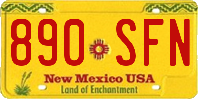 NM license plate 890SFN
