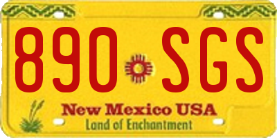 NM license plate 890SGS