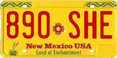 NM license plate 890SHE