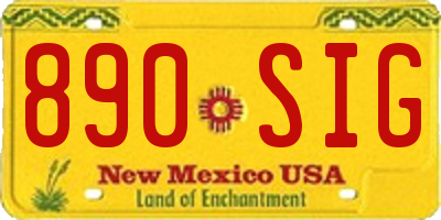 NM license plate 890SIG