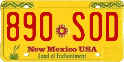 NM license plate 890SOD