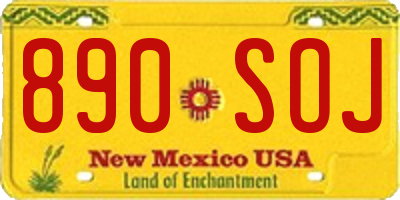 NM license plate 890SOJ